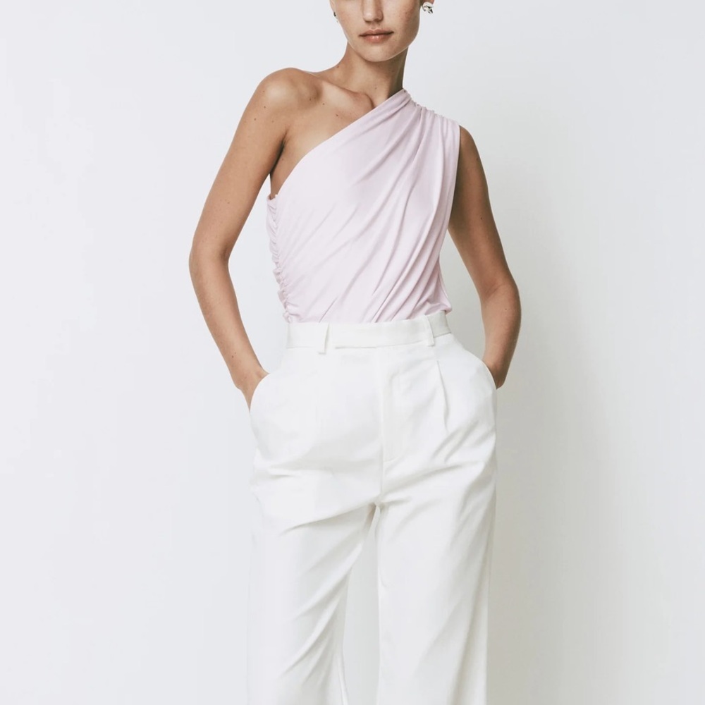 RUE SOPHIE light purple Asymmetrical Bodysuit size small